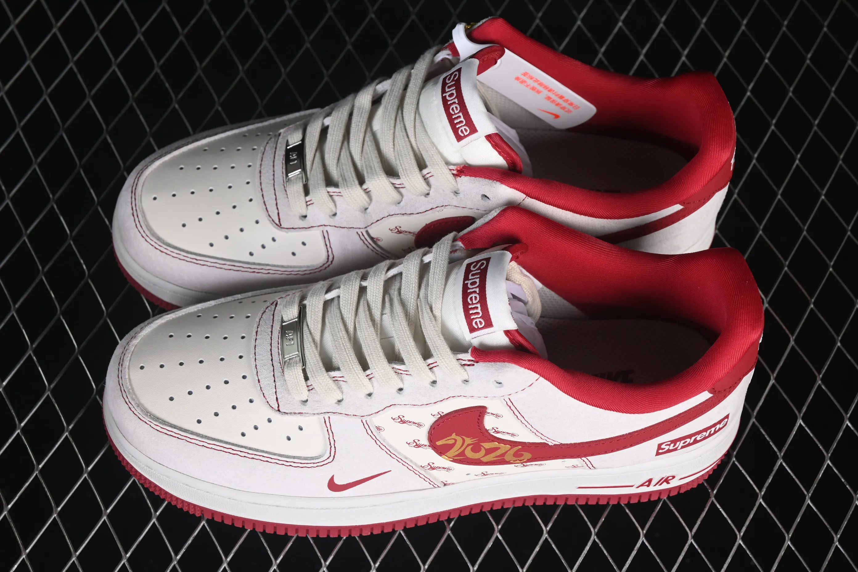 All categories Nk Air Force 1 Air Force series Nk Air Force 1 Low Air Force low-top Nike Air Force 1'07 Low Year of the Horse limited edition red and white contrast Air Force 1 low-top casual sneakers JP2026-133